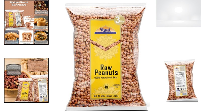 Peanuts Raw Whole Red Skin 3lb Bulk Unsalted Uncooked Kosher Non-GMO USA gallery