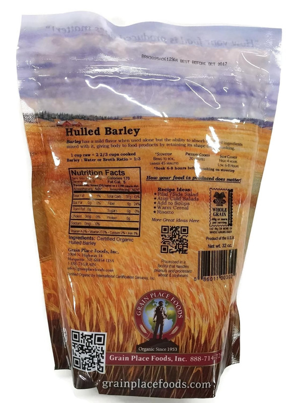 Grain Place Foods | Non-Gmo Organic Hulled Barley | Made in the USA | 2 Lb Bag gallery