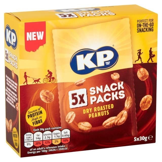 KP Dry Roasted Peanuts Multipack, 5 x 30g gallery