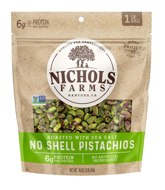 Nichols Farms No Shell California Pistachios, Healthy Protein Snack, Roasted …