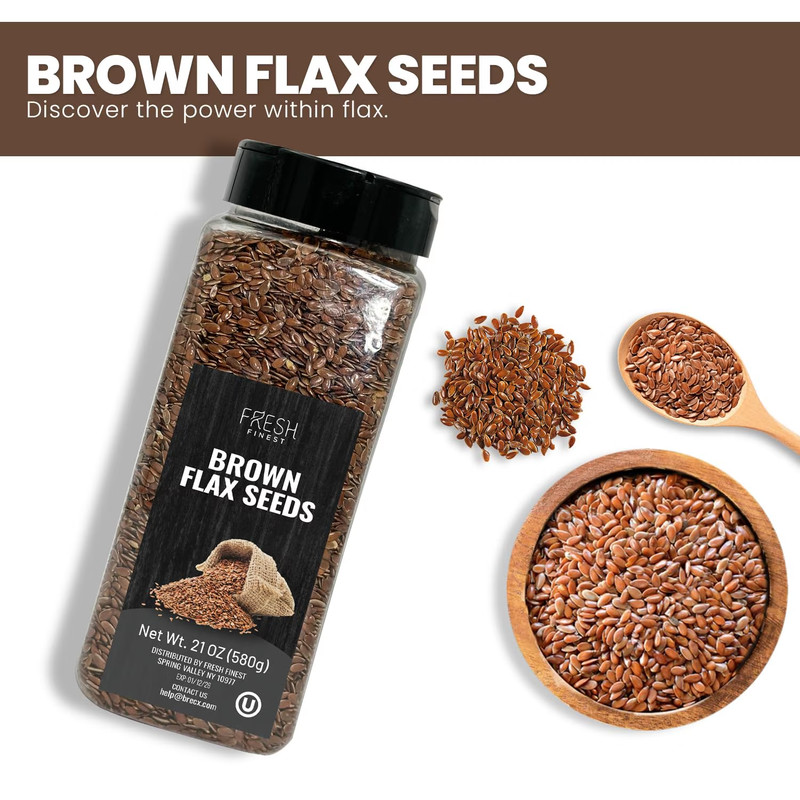 Fresh Finest Brown Flax Seeds - Whole, Non-GMO, High in Fiber & Omega-3, Sprouta gallery