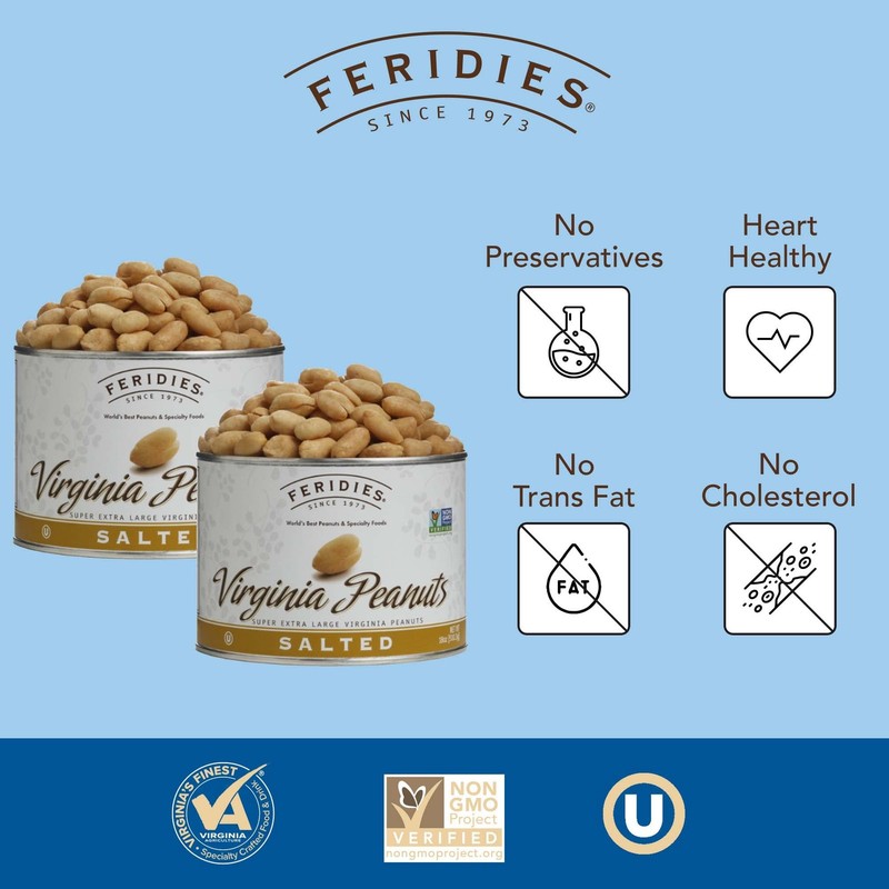 FERIDIES Extra Large Virginia Peanuts, NonGmo, No Preservatives, Cooked in Pu... gallery