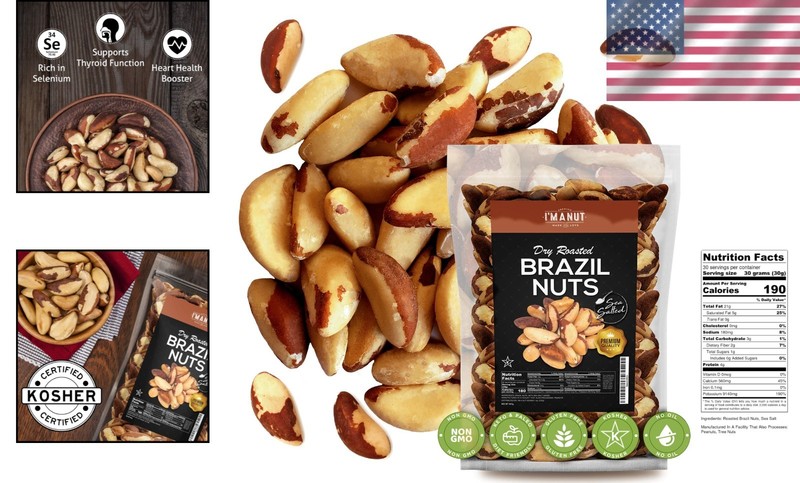 Dry Roasted Brazil Nuts, Sea Salt, 2 lb gallery