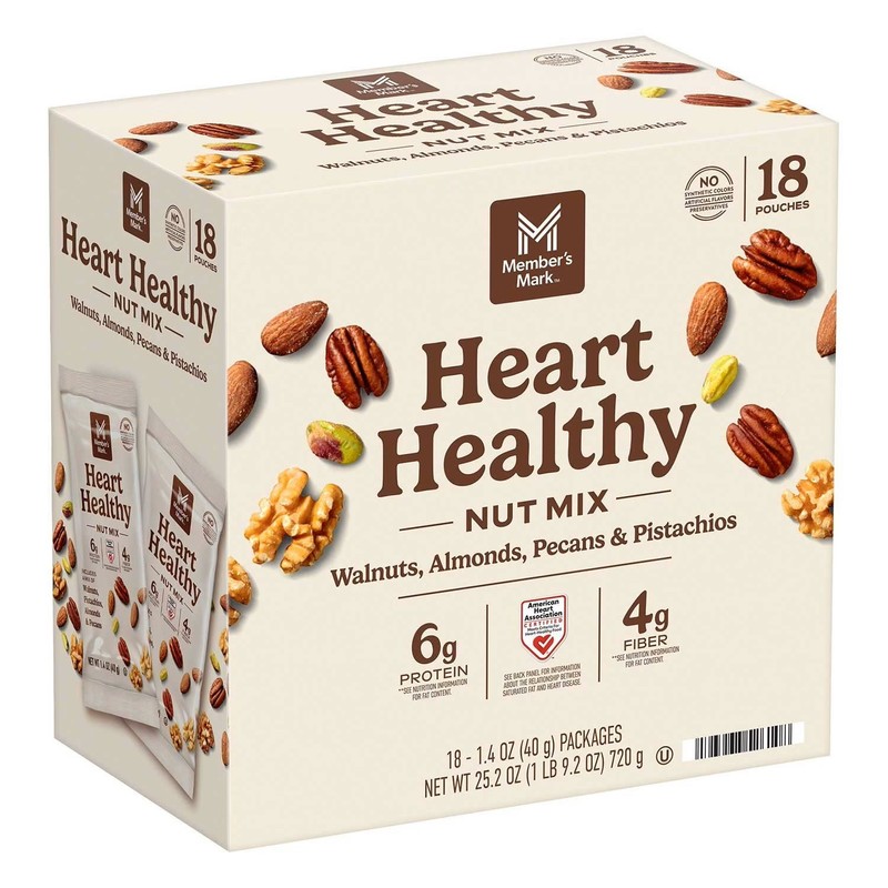 Member's Mark Heart Healthy Nut Mix Multipack (1.4 oz.,18pk) Great Price