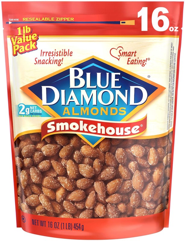 Blue Diamond Almonds Gluten Free Smokehouse 16 Ounce (Pack of 1), 16oz Bags