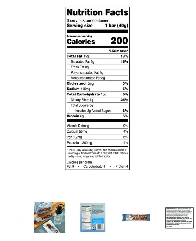 Great Value Dark Chocolatey Nuts & Sea Salt Nut Bars, 1.4 oz, 6 Count gallery