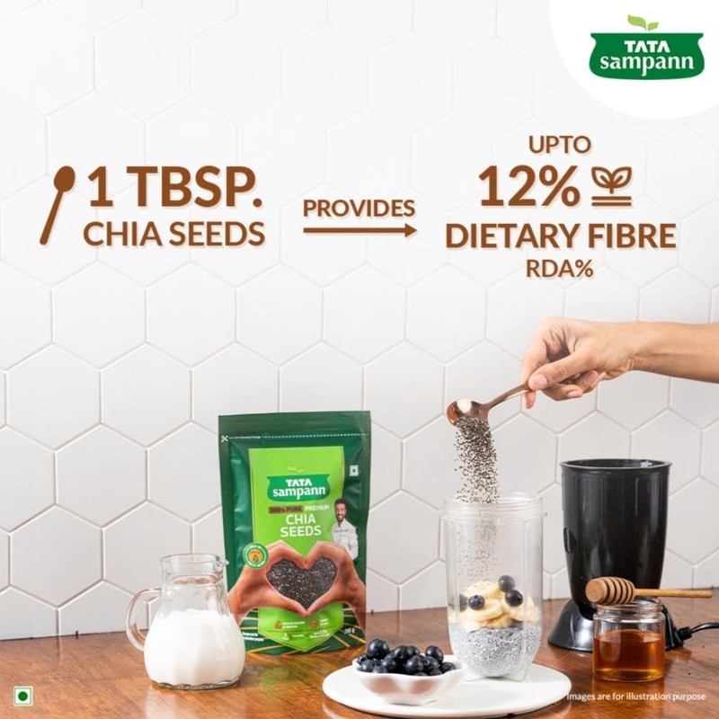 Tata Sampann Chia Seeds 200g | Omega-3, Calcium, Protein | Fiber-Rich Superfood gallery