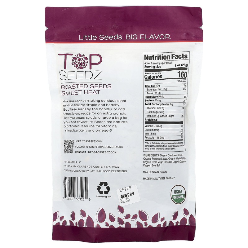 Roasted Sunflower & Pumpkin Seeds, Sweet Heat, 6 oz (198 g) gallery