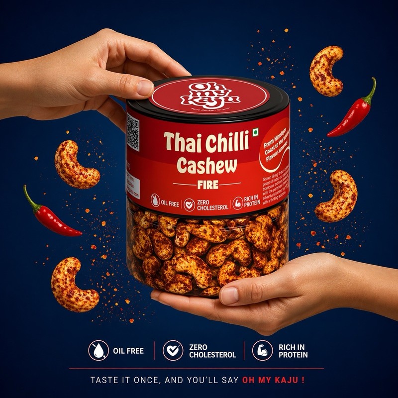 Thai Chilli flavoured cashew- No Oil- Roasted. Appetaizer 125 gns gallery