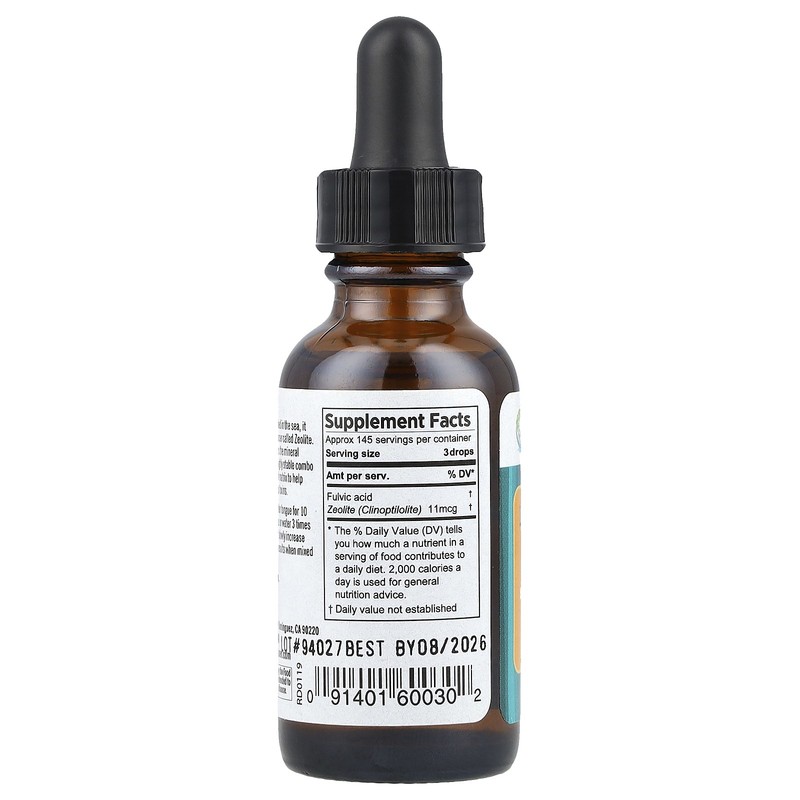 Pure Planet Fulvic Zeolite 1 fl oz 30 ml Gluten-Free, Vegan gallery