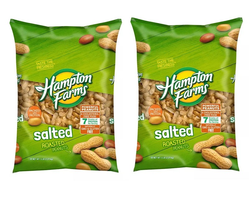 2 PACK Hampton Farms Salted In-Shell Peanuts (5 lbs/Bag - 10Lbs Total) gallery