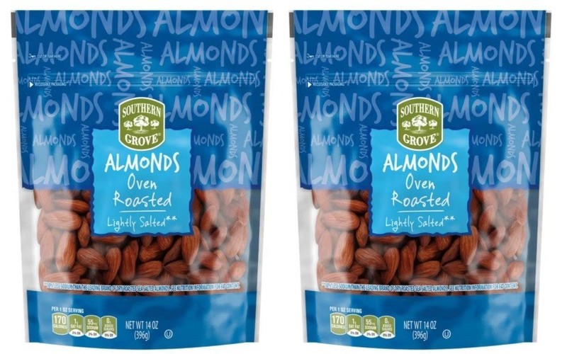 Southern Grove Almonds Oven Roasted Lightly Salted, 14 oz (2 Bags)