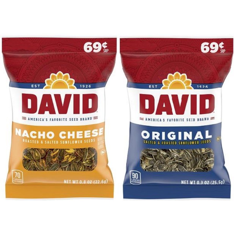 8x David Nacho Cheese Sunflower Seeds Pack Snack Chewy Lot Sealed 0.8oz gallery