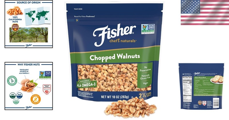 10 oz Resealable Chopped Walnuts - , Gluten-Free & Keto-Friendly Snack gallery