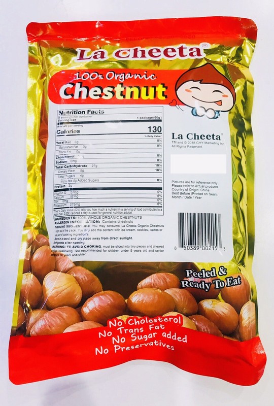 La Cheeta Ready to Eat USDA Organic Chestnut Snack 300 g x 2 - Free US Shipping gallery