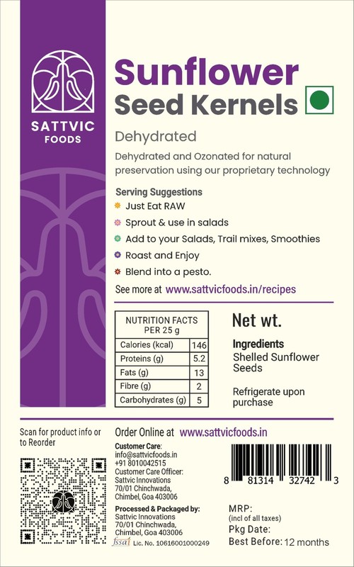 Sattvic Foods Raw Sunflower Seeds 250g | Indian Origin | Unsalted & Not Roasted gallery