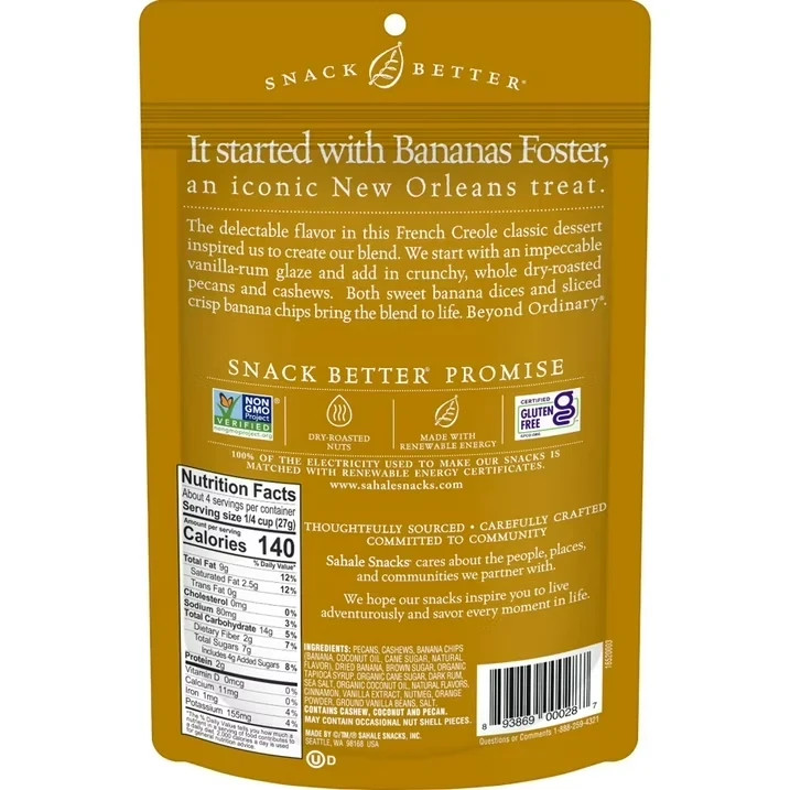 Sahale Snacks Glazed Mix of Banana Rum Flavored Pecans, 4oz Bag – Sweet & Savory gallery