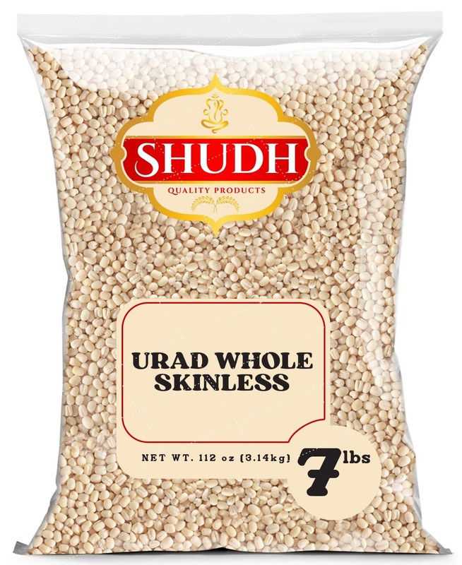 Shudh Urad Gota Black Matpe Skinless 7lbs ~ All Natural | Vegan | Gluten Frie...