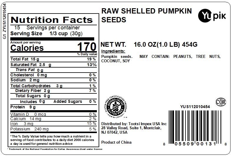 Raw Pumpkin Seeds, No Shell, 1 lb 16 oz, GMO-Free, Gluten-Free, Kosher, Shell... gallery