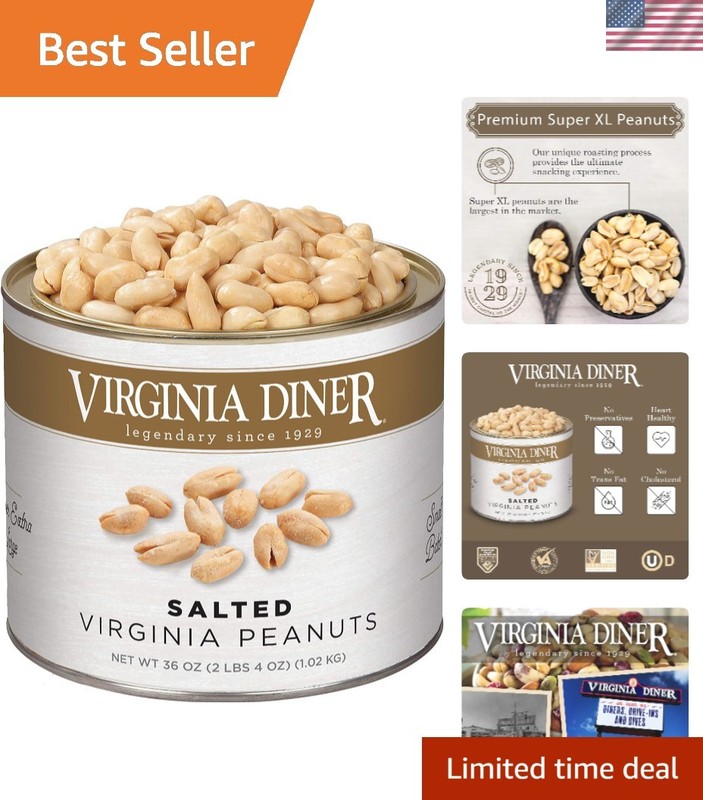 Nutritional Powerhouse: 36 Ounce XL Salted Virginia Peanuts for Heart Health