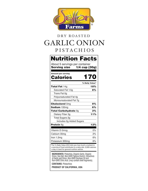 Savory No Shell Garlic Onion Pistachios, & Gluten-Free (5 oz, Pack of 2) gallery