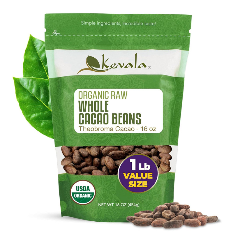 Organic Cacao Beans - Sun Dried Natural Beans for Brewing, Sugar Free Base for H