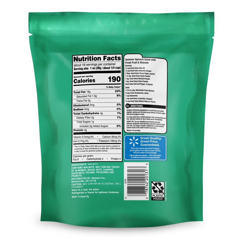 Great Value Walnuts Halves & Pieces, 16 oz gallery