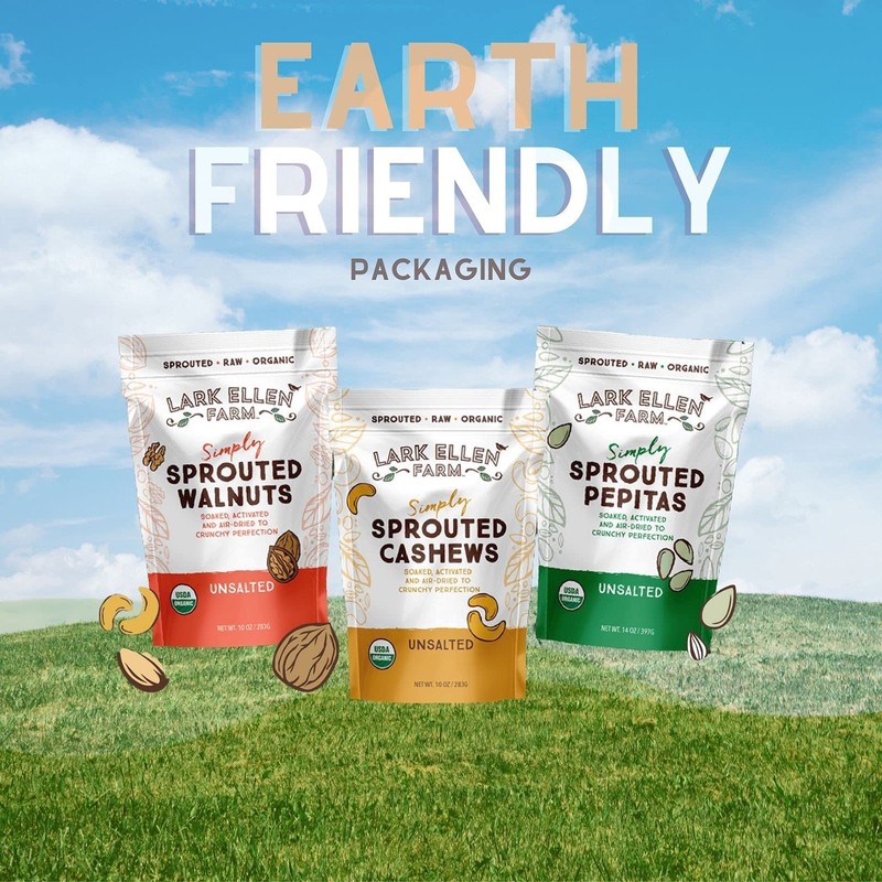 Lark Ellen Farm Organic Unsalted Sprouted Walnuts 10 oz Keto Vegan Snack gallery