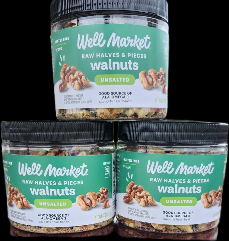 3 WELL MARKET WALNUT RAW HALVES & PIECES FREE SHIPPING USA EXP DATE: 1/2027 gallery