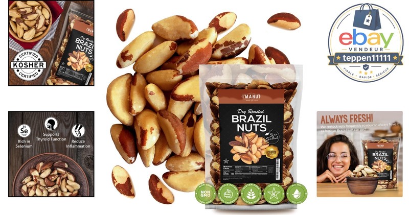 Dry Roasted Brazil Nuts 8 oz Sea Salt Non-GMO Gluten Free gallery