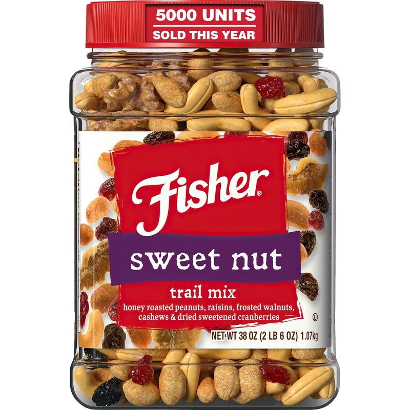 Fisher Snack Sweet Nut Bulk Trail Mix, 38 oz (Pack of 1), Honey Roasted Peanu...