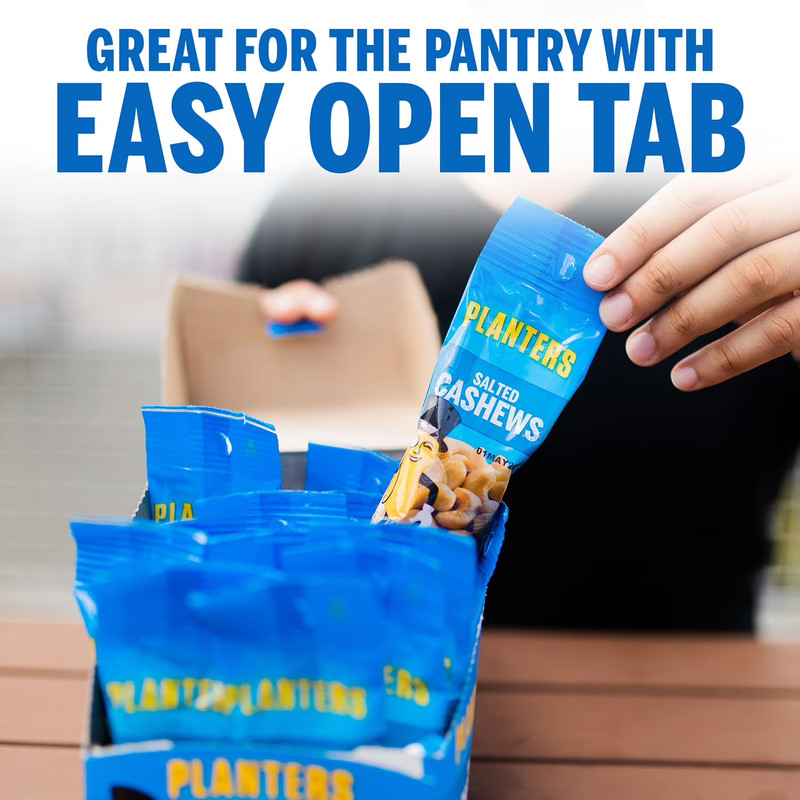 Planters Salted Cashews, 1.5 oz., 18 Pack – Roasted Sea Salt Snack Packs Kosher gallery