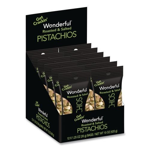 Paramount Farms Wonderful Pistachios, 1.5 oz Bag, 12 Bags/Box