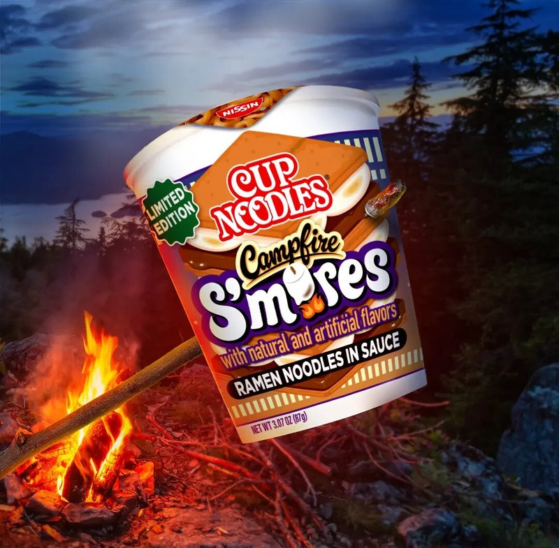 Nissin Cup Noodles CAMPFIRE S’MORES Flavor Ramen 3.07oz. Limited Edition NEW