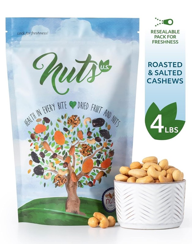 Salted Cashews - Roasted Nut Snack - 4 lb Resealable gallery