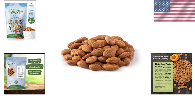 Unpasteurized Sweet Apricot Kernels - 4 LB Non-GMO Seeds in Resealable Bags gallery