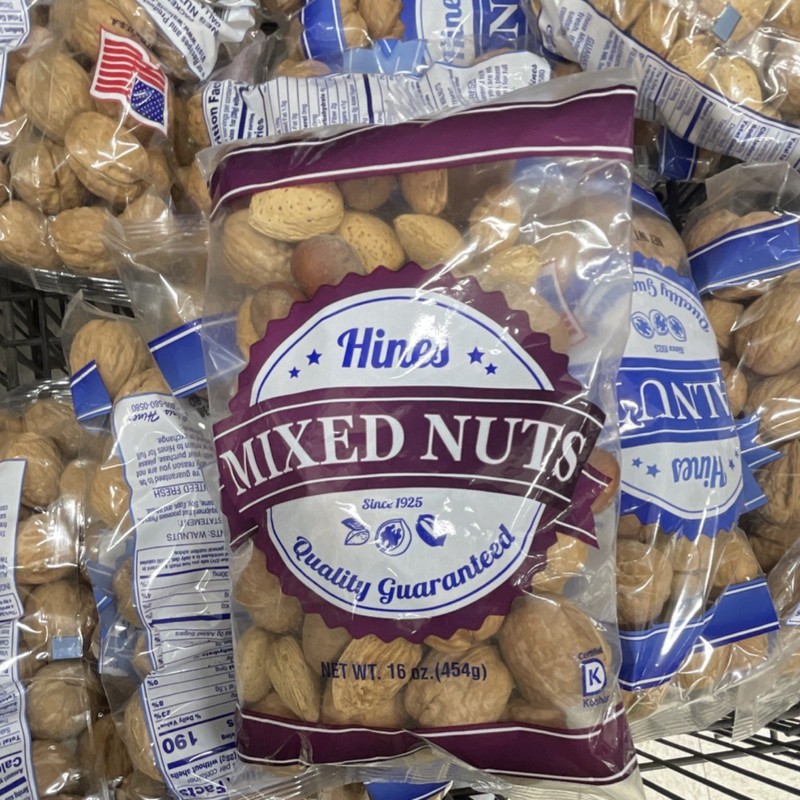 Hines Mixed Nuts Whole Shelled Baking Nut & Seed 16 oz Kosher Pantry Grocery