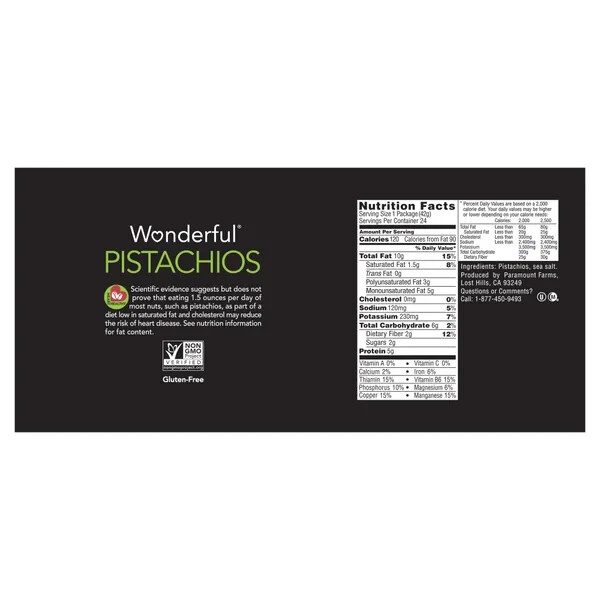 Wonderful In-Shell Pistachio Nuts, 1.5 oz, 24-count Total Net Weight 1.5 oz gallery