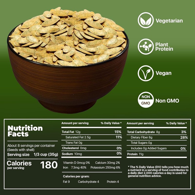 PREMIUM ORCHARD Flavored Pumpkin Seeds Oven Roasted, Vegan Snack, KETO gallery