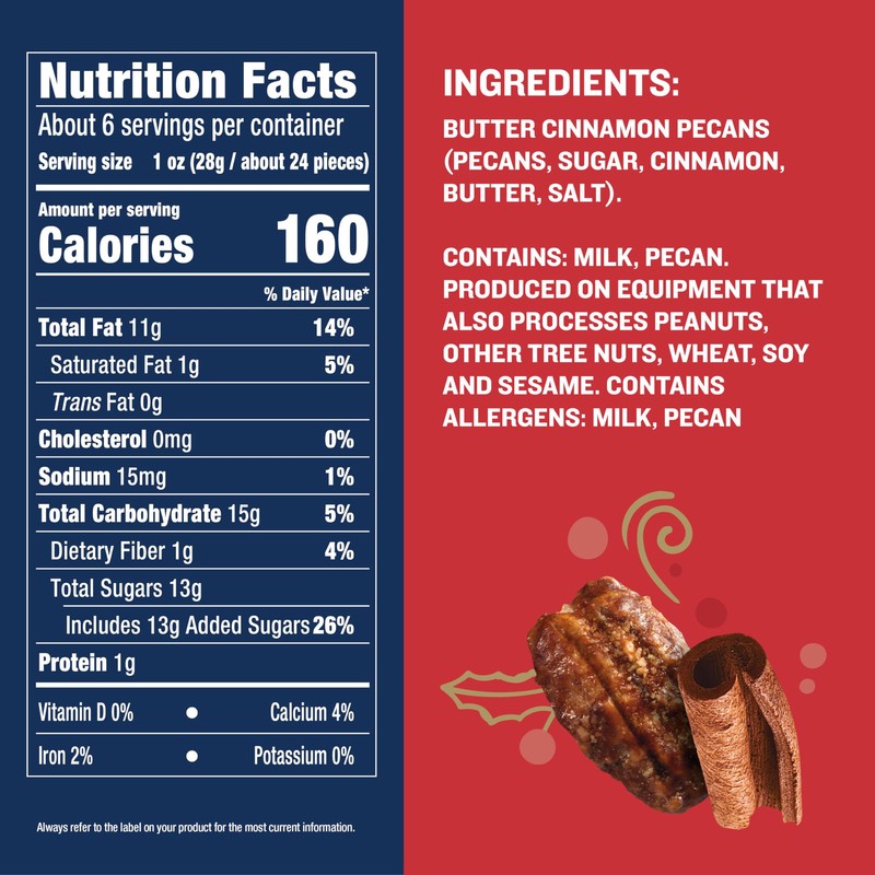 Planters Kettle Cooked Butter Cinnamon Pecans 5.5oz Snack Pack gallery