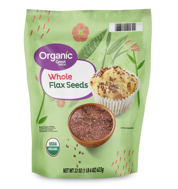 (Sale!) Great Value Organic Whole Flax Seed, 22 oz Free Shipping