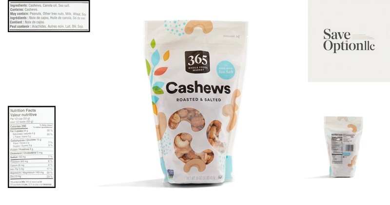 Sustainably Sourced 16-Ounce Roasted Cashews - Perfect for Snacking & Recipes gallery