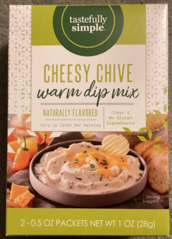 Tastefully Simple Cheesy Chive Warm Dip Mix 0.5 Ounce Pack of 2, Retired