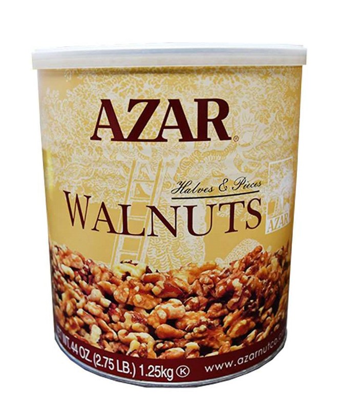 Azar Raw Fancy Half and Piece Walnut, 6 Packs (2.75 Pounds/Pack)
