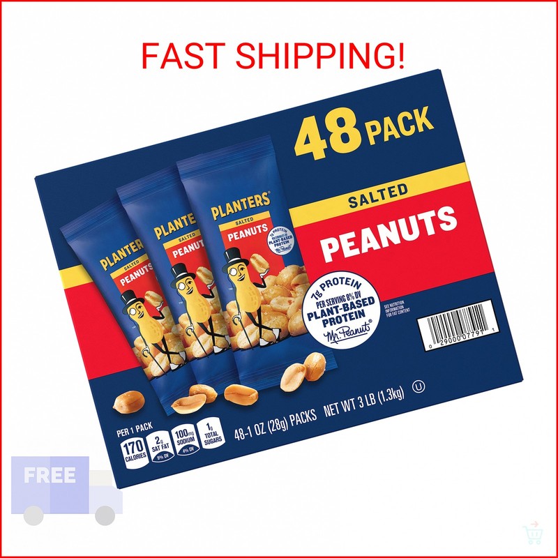 Planters Salted Peanuts (48 1-ounce packs)