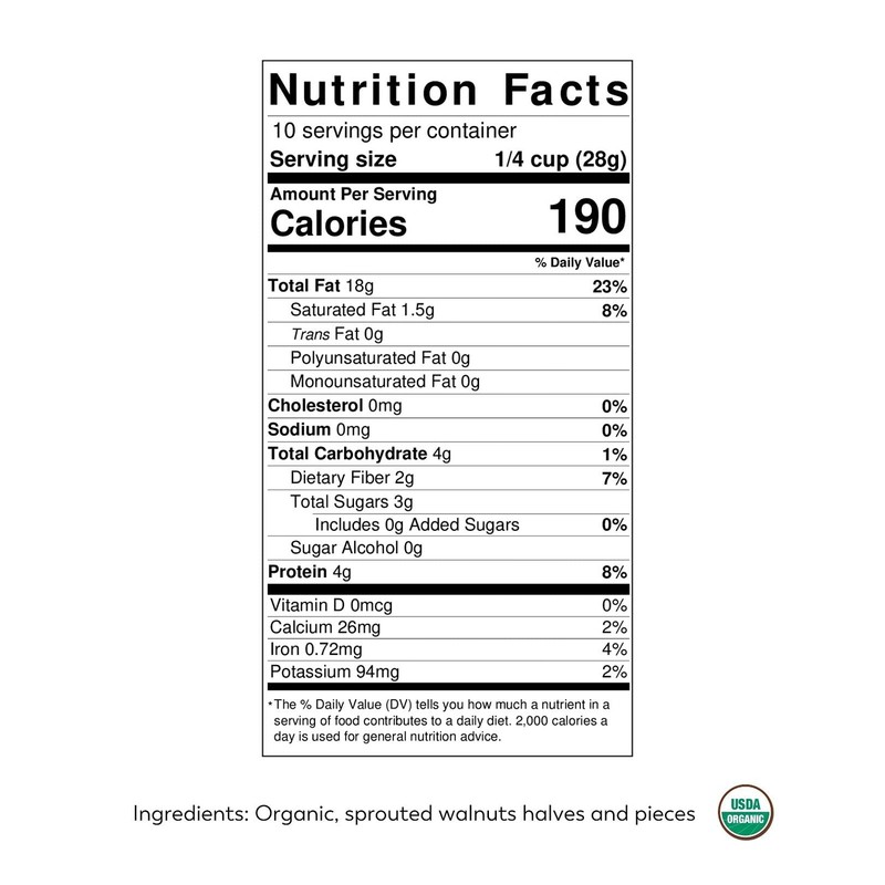 Lark Ellen Farm Organic Unsalted Sprouted Walnuts 10 oz Keto Vegan Snack gallery