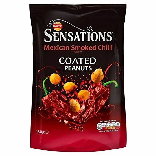 Walkers Sensations Peanuts Mexican Smoked Chilli 150g - Pack of 6