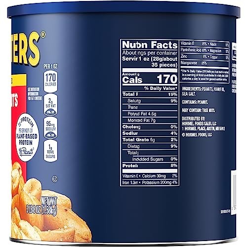 Salted Peanuts 56 oz Canister Pack of 2 Roasted Snack Kosher Protein gallery