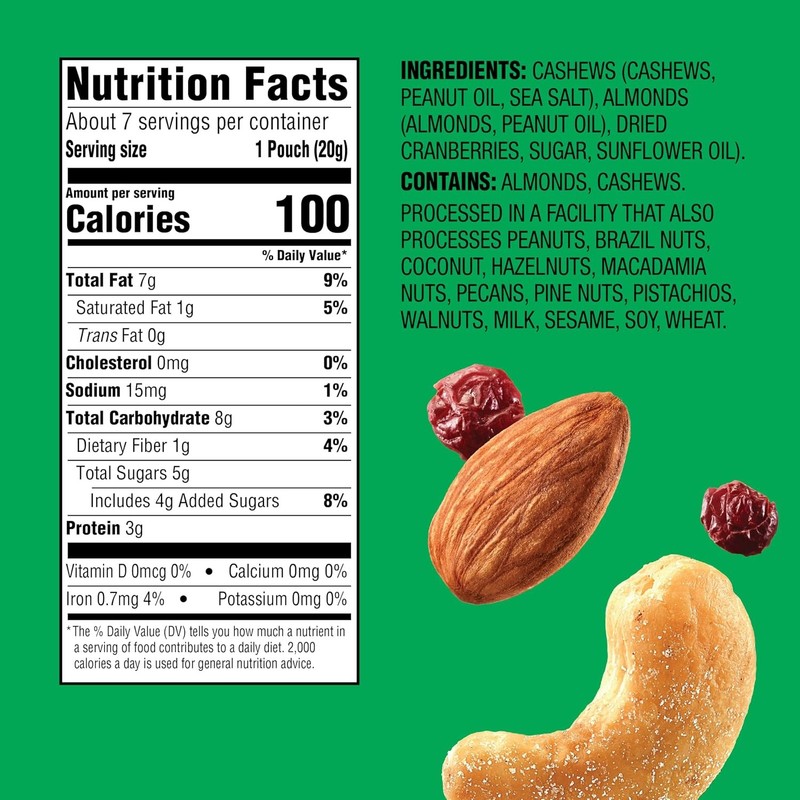 Emerald Nuts Cashews and Almonds with Dried Cranberries 7 Ct (1-Pack) | 100-Calo gallery