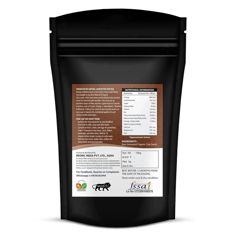 Reoric Chia Seeds 100gm gallery